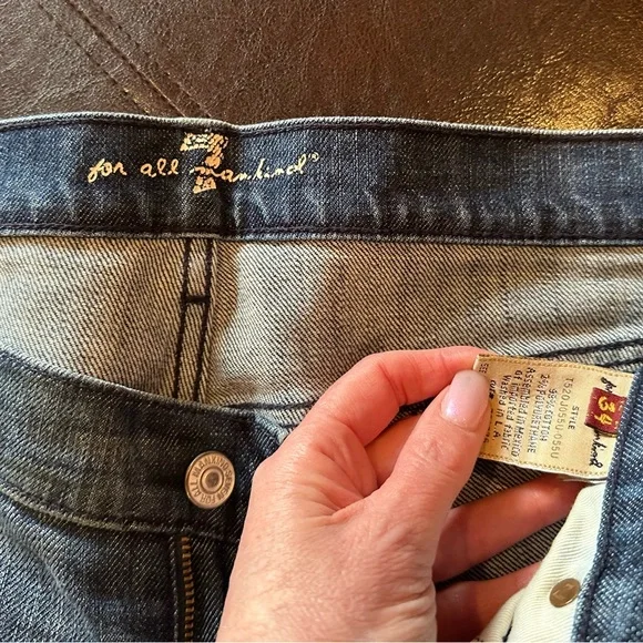 7 for All Mankind Blue Denim Jeans - Picture 2 of 3